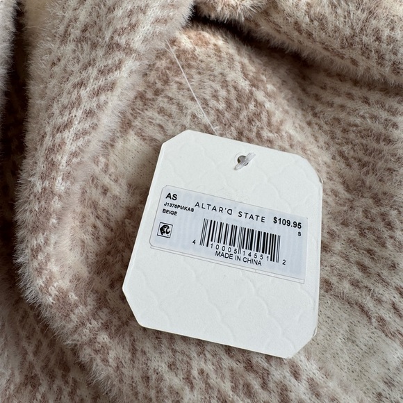 Altar'd State Plaid Beige Women's Long Wool Coat; Never Worn - Picture 3 of 3